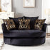 Aqif Elegant Swivel Barrel Chair - Black Modern Swivel Chair | Swivel Accent Chairs | Kinwell Furniture | Swivel Armchairs